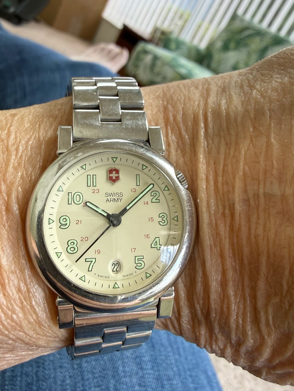 PARTS ONLY Swiss Army Women's Stainless Steel Watch in Silver with Cream Dial